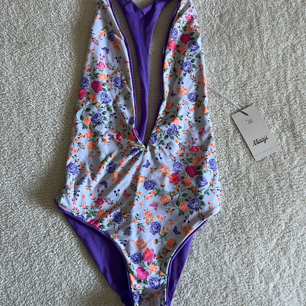 Maaji Bell Rib Tiky Plunge Reversible One-Piece